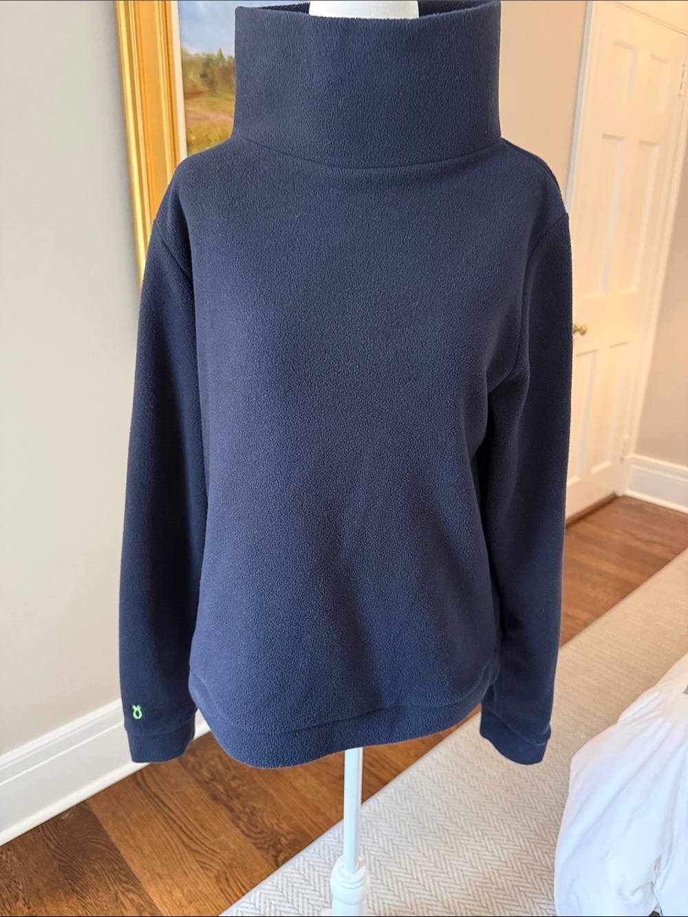 Dudley Stephens Navy Tall Funnel Neck Fleece Pullover